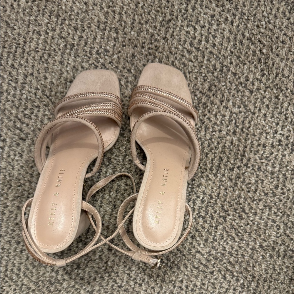 Kelly and Katie high heels with rose gold jewels